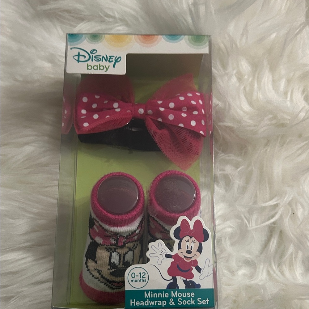 Disney Baby Minnie Mouse Pink Bow and Sock Set